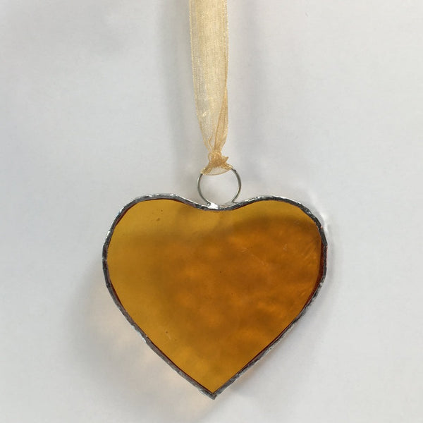 Stained Glass Heart in orange