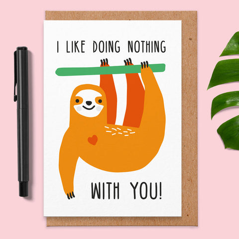 Sloth Anniversary Card