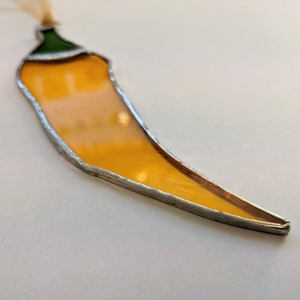 Glass Chilli, Hanging Stained Glass Decoration