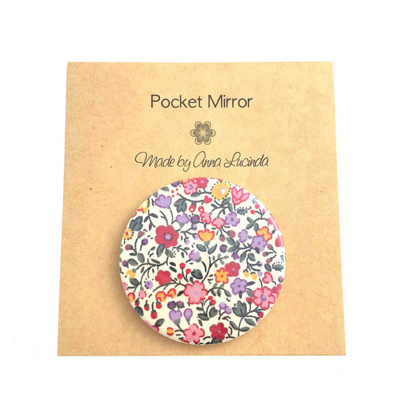 Gift for retro girl, pocket mirror