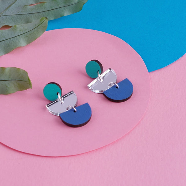 Bold statement drop earring with colour pop