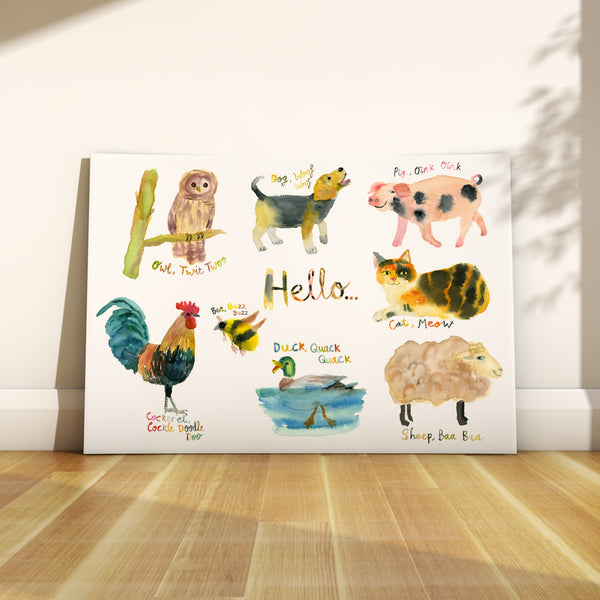 Hello Animals Print