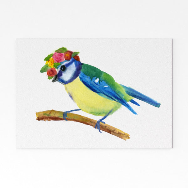 Mayday Blue Tit Art Print by Rosie Webb
