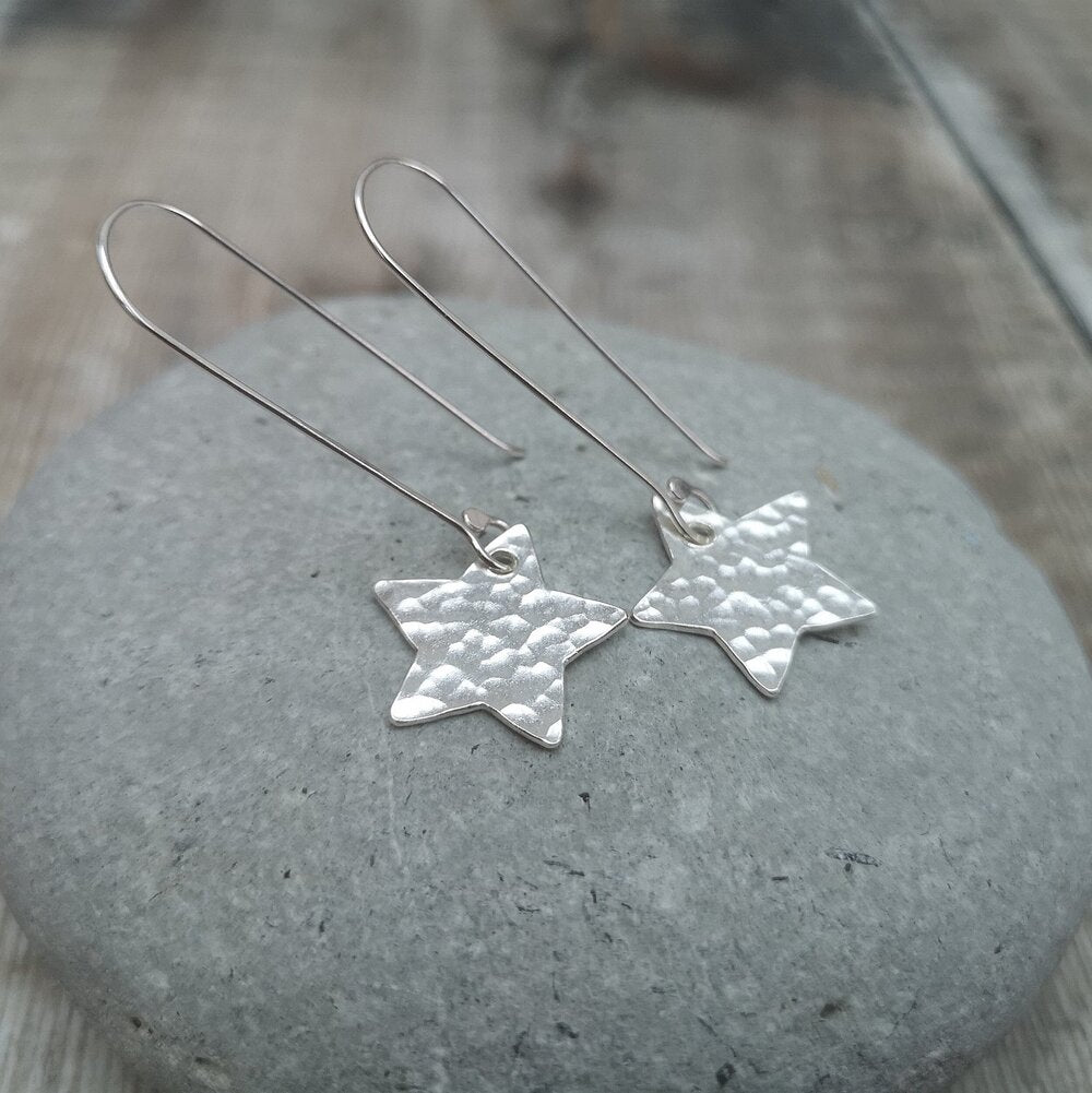 Star drop earrings best sale silver