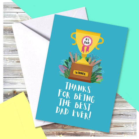 Best Dad Ever Greetings Card, designed and made in Bristol for Eclectic Gift Shop