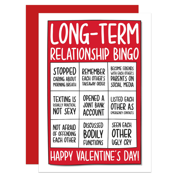 Long-Term Relationship Bingo Valentines Day Card