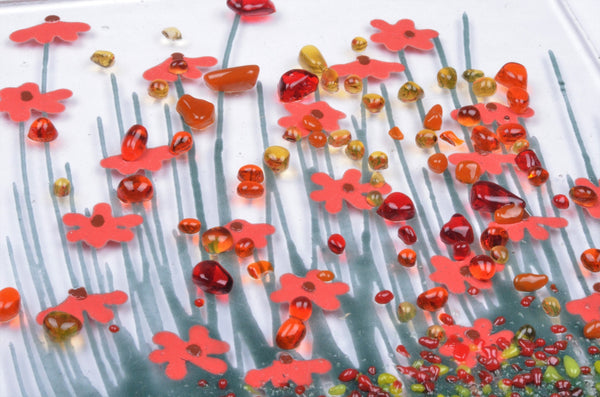 Handmade Fused Glass - Gerbera Wave
