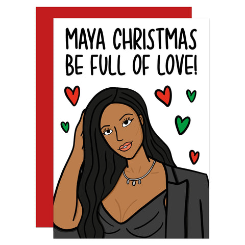 Maya Jama Christmas A6 Card