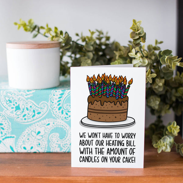 Heating Bill Candles Birthday Card