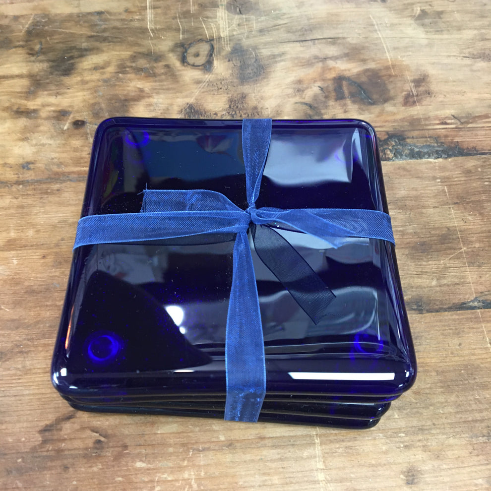 Bristol Blue Glass Coaster Gift Set