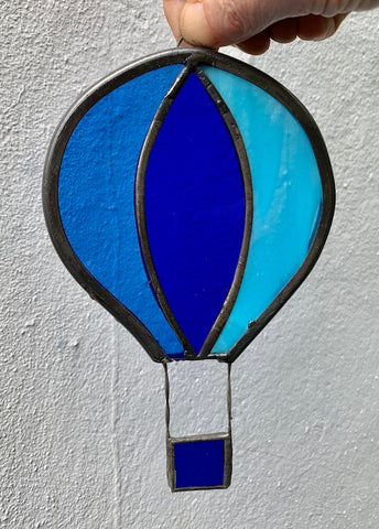 Blue Stained Glass Hot Air Balloon