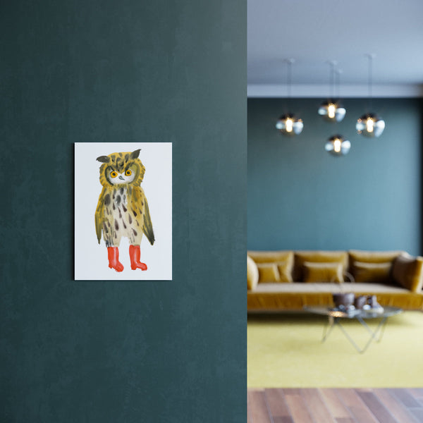 Owl in Boots 3, A5 - A3 Print