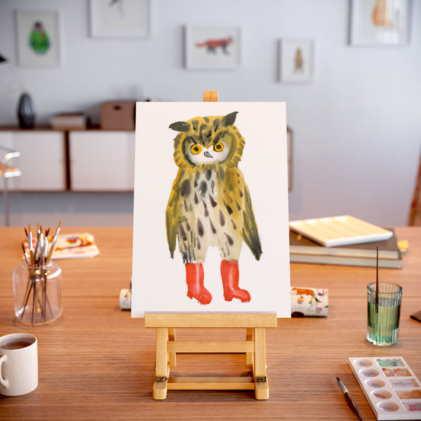 Owl in Boots 3, A5 - A3 Print