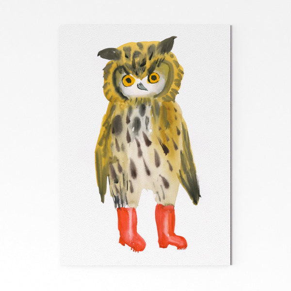Owl in Boots 3, A5 - A3 Print