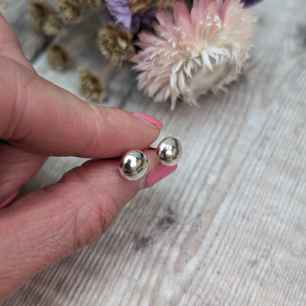 Sterling Silver Pebble Stud Earrings