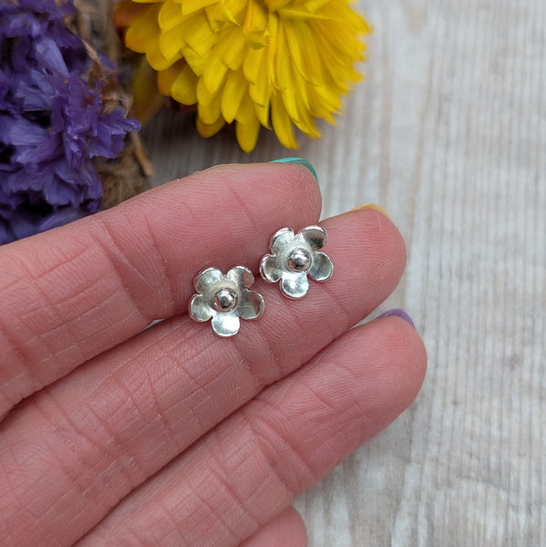 Sterling Silver Flower Stud Earrings