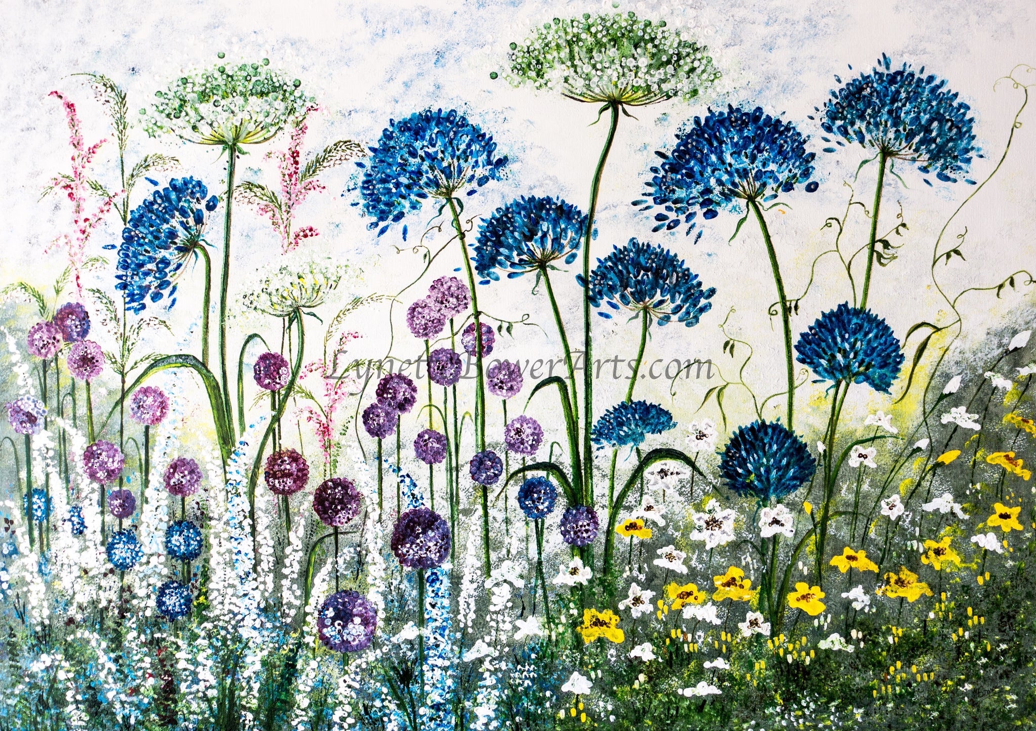 Agapanthus and Alliums Art Print