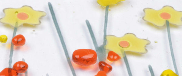 Handmade Fused Glass - Daffodil Wave