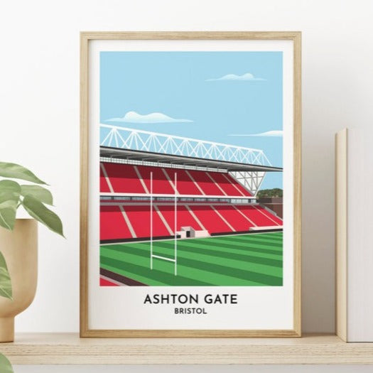 Ashton Gate Bristol Rugby Stadium Art Print Gift