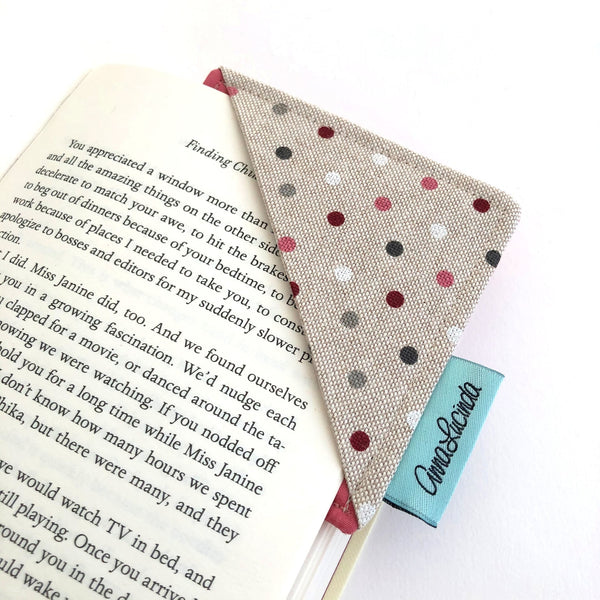 polka dot corner bookmark