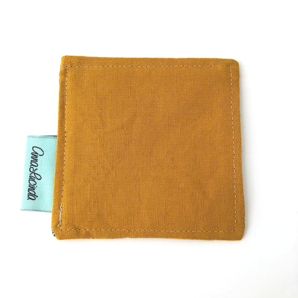 mustard fabric corner bookmark