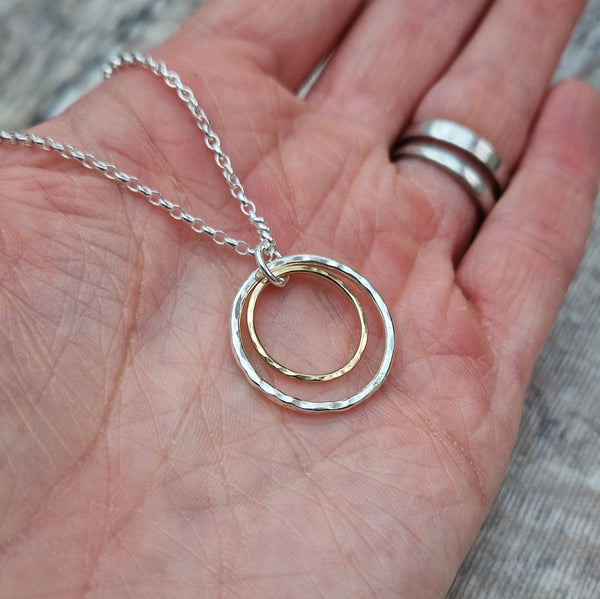 Handmade silver and gold necklace