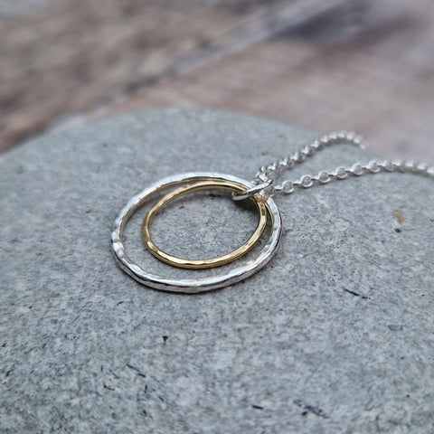 Silver and Gold Circle Necklace