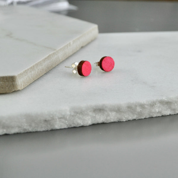Bright Pink Earrings, handmade in England