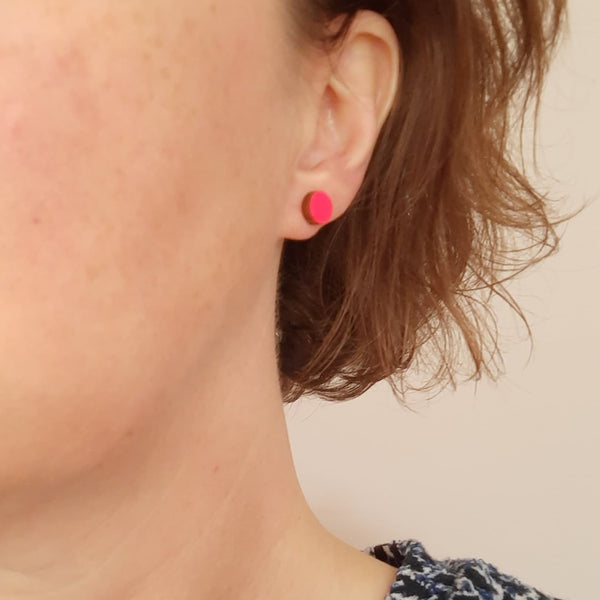 Bright Pink Stud Earring