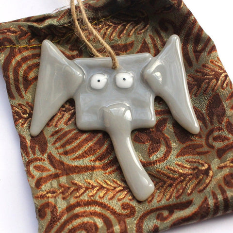 Fused Glass Elephant, handmade in England