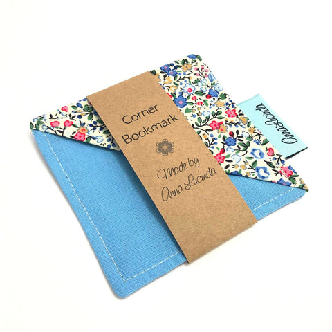 Corner bookmark, Page marker, Teacher gift, Floral fabric, Mothers Day gift