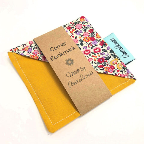Fabric Corner bookmark gift for book lover