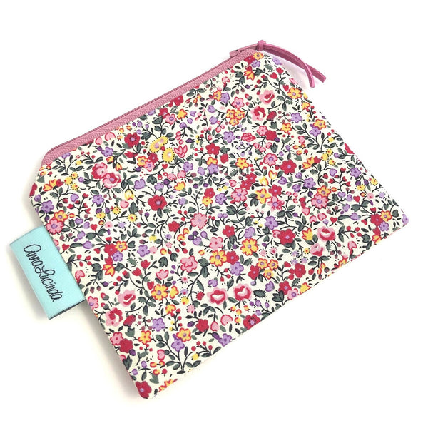 Pink Flower Fabric Purse