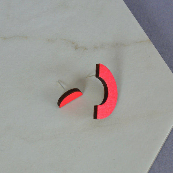 Neon Pink Stud Earrings