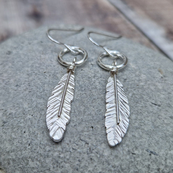 Handmade feather earrings