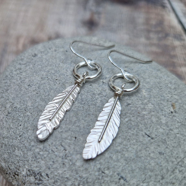 Feather Drop Earrings