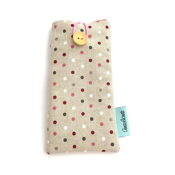 Polka Dot fabric pouch for glasses