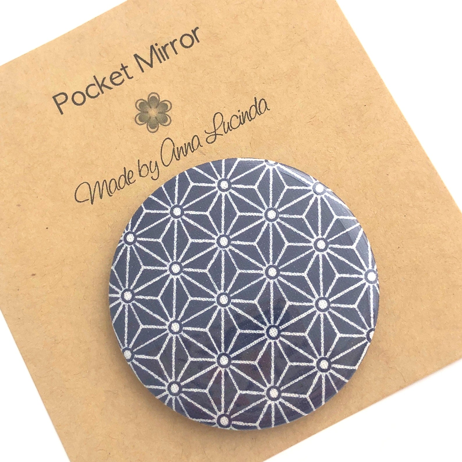 Pocket mirror in geometric design