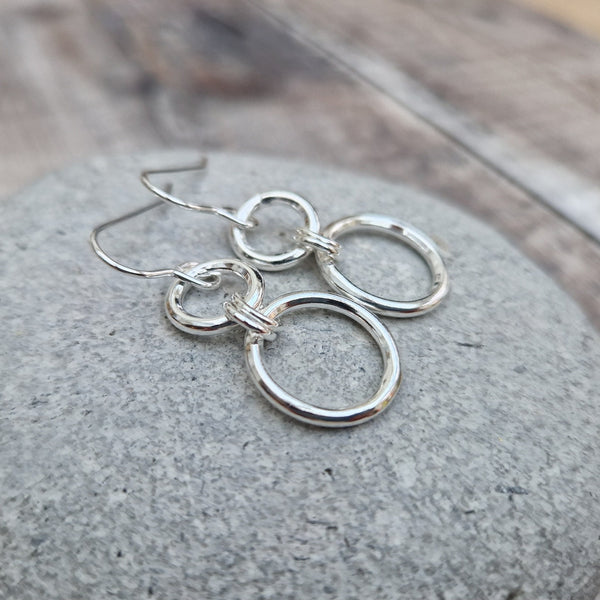 Handmade Sterling Silver Circle Earrings