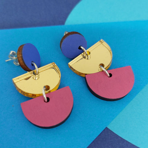 Contrasting Colour Statement Earrings