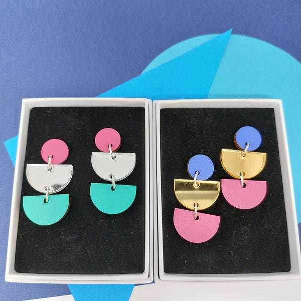 Bold, colourful, statement earrings