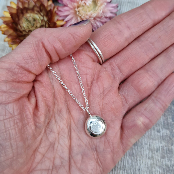 Sterling Silver Heart Necklace handmade in Bristol