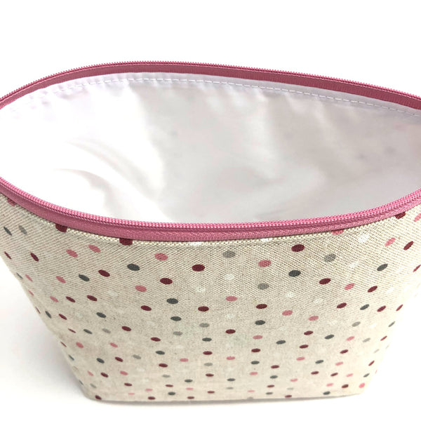 cute polka dot fabric wash bag