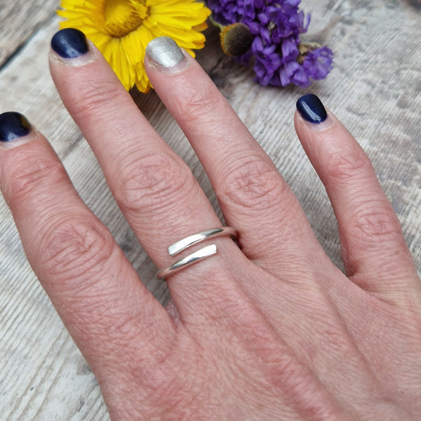 Silver ring handmade in the UK