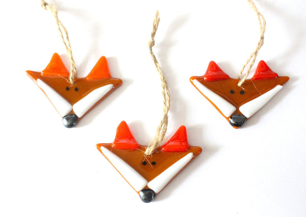 Fox hanging glass decorations