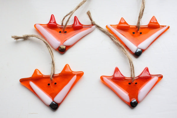 Glass Fox hanging decoration