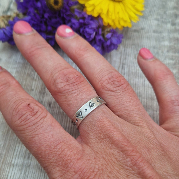 Sterling Silver Stamped Ring