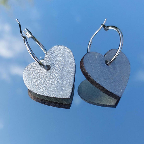 Colourful Heart hoop earrings