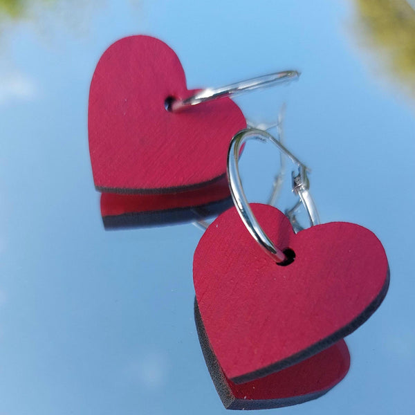 Colourful Heart hoop earrings