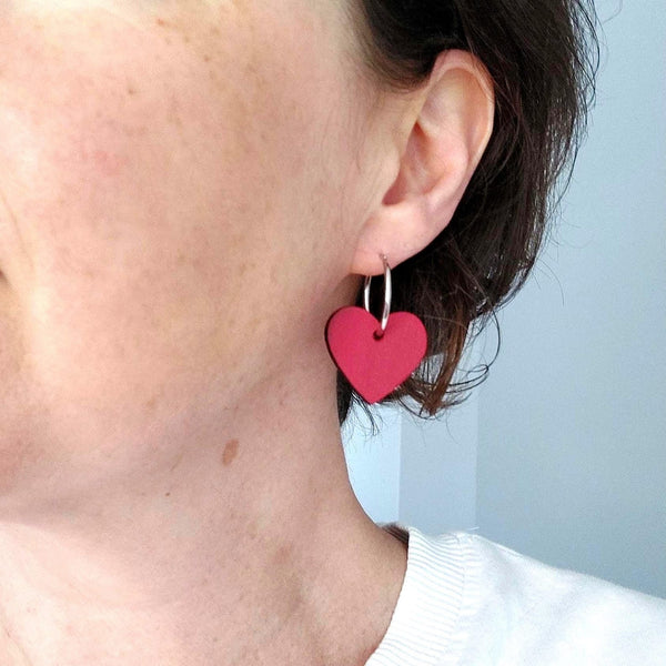 Colourful Heart hoop earrings